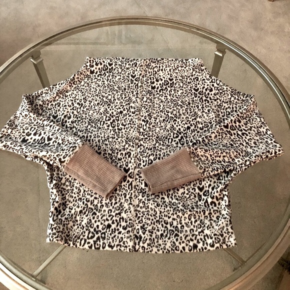 Hem & Thread Sweaters - Hem & Thread Leopard Scoop Neck Sweater with Dolman Sleeves